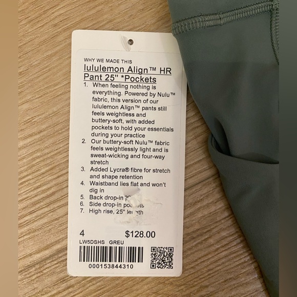 Lululemon Align HR 25" with Pockets. Size 4. NWT - Picture 4 of 6